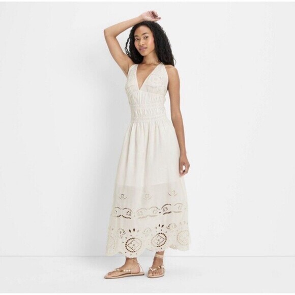Future Collective Dresses & Skirts - NWT Future Collective Women's Eyelet Maxi A-Line Dress XL Beach Vacation Resort